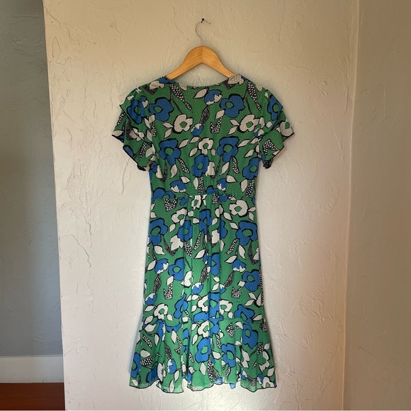 Cabi Green and Blue Floral Celebrate Dress Reversible sz Small wedding occasion - Picture 4 of 8